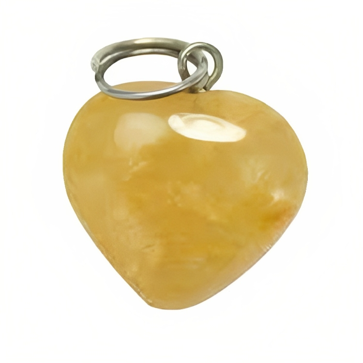 Yellow Agate Heart Pendant